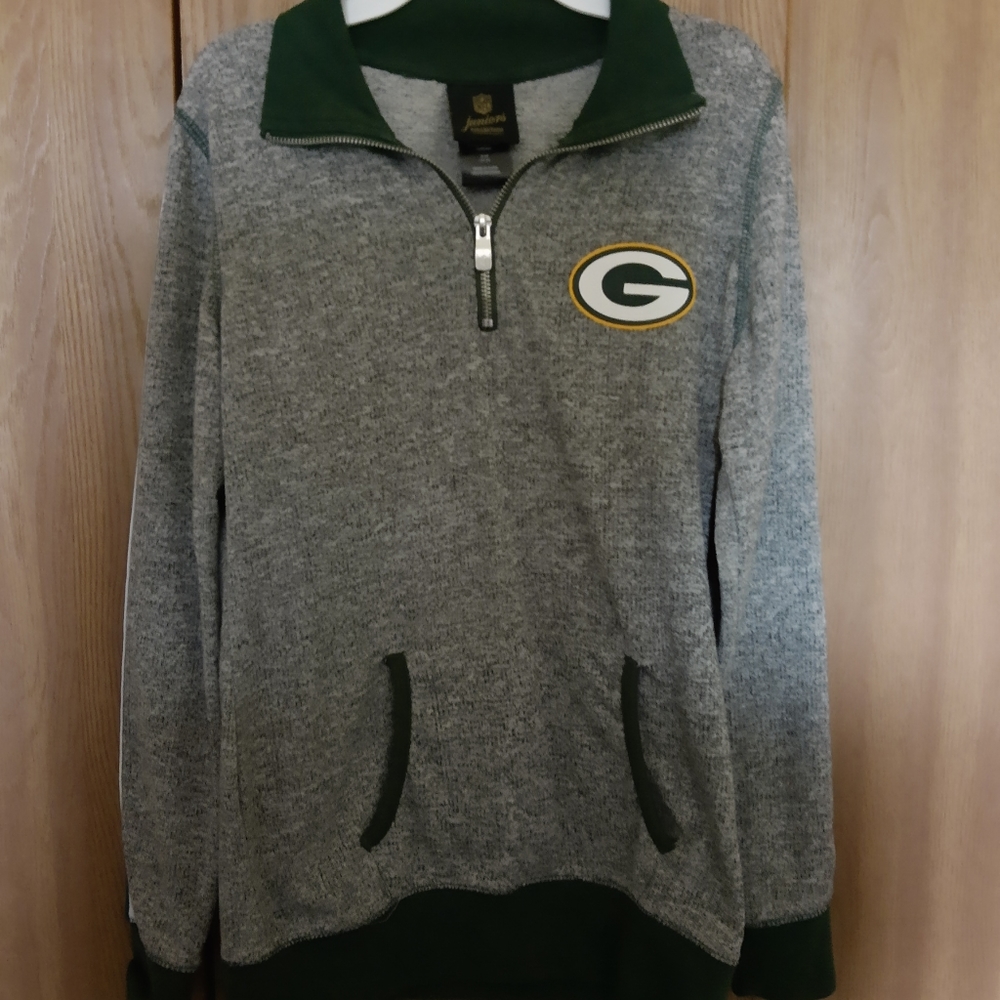 Sz Small Green Bay Packers Quarter Zip Sweater